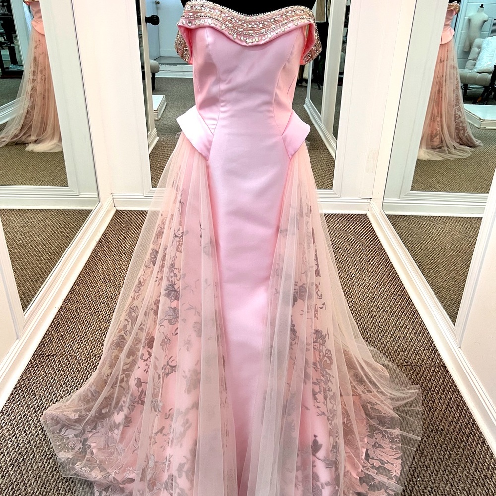 Envious Couture #18089 Blush Beaded Mikado Gown size 4